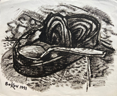 Link to  Tin Can With Spoon Konstantin Bokov Charcoal DrawingU.S.A, 1991  Product