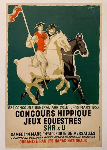Link to  Concours Hippique Jeaux Equestres PosterFrance, 1953  Product