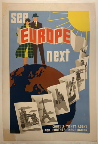 Link to  See Europe Next Travel Poster ✓USA, c. 1935  Product