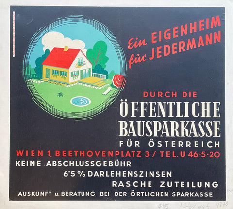 Link to  Durch Die Öffentliche Bausparkasse Für Österreich ✓Austria, C. 1950s  Product