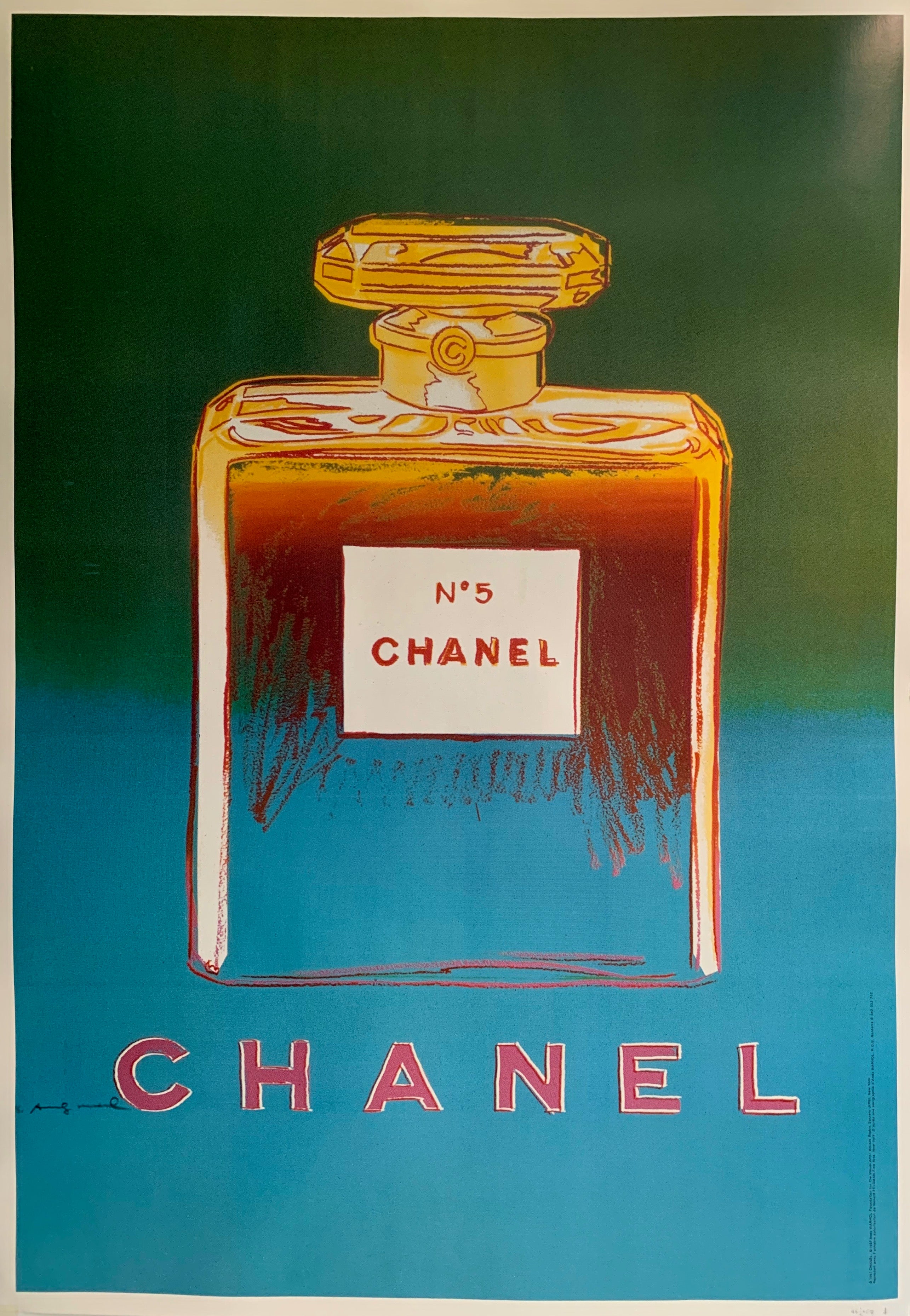Chanel Perfume Art Poster/Print/Chanel Bottles/Aqua/17x22 inch