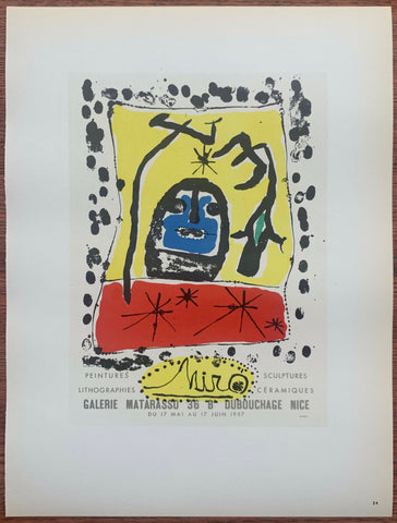 Link to  Miro Galerie Matarasso #54Lithograph, 1959  Product