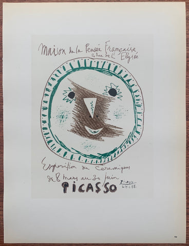 Link to  Picasso Maison de la Pensée Française #90Lithograph, 1959  Product