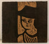 Man Wearing a Hat and Child Wearing a Hat, Double-Sided Woodblock