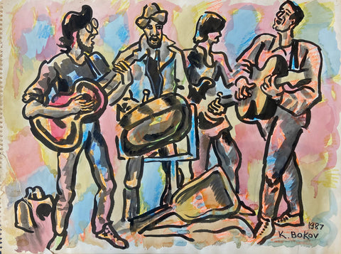 Link to  Street Musicians Konstantin Bokov PaintingU.S.A, 1987  Product