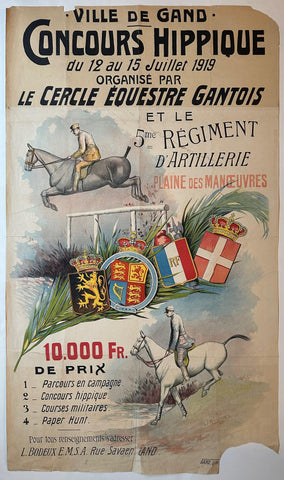 Link to  Ville de Gand Concours Hippique PosterBelgium, 1919  Product