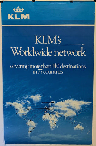 Link to  KLM's Worldwide Network "Covering more than 140 destinations in 77 countries"Holland, 1990  Product