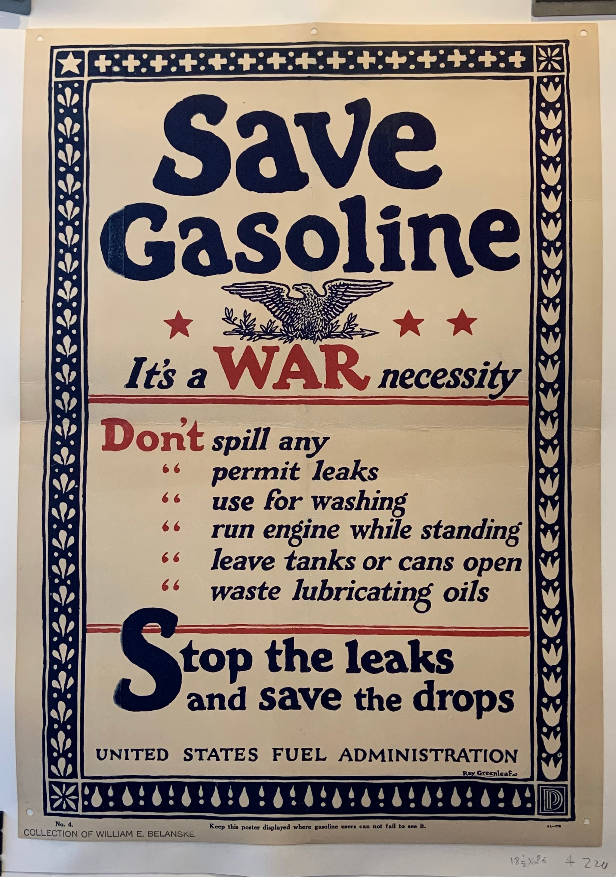Save Gasoline Poster