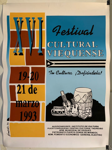Link to  Festival XVI Cultural Viequense PosterPuerto Rico, 1993  Product