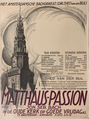 Link to  Matthaus-Passion PosterThe Netherlands, c. 1910  Product