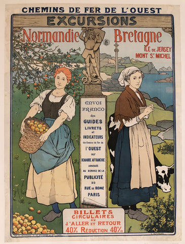 Link to  Excursions Normandie Bretagne Poster ✓France, c. 1895  Product