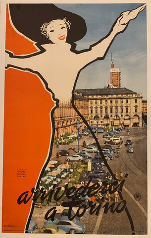 Link to  Arrivederci a Torino Travel Poster ✓Italy, c. 1955  Product