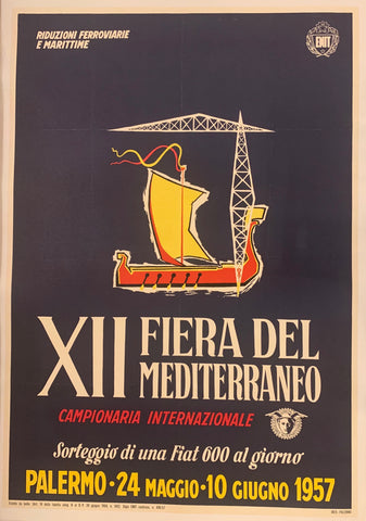 Link to  XII Fiera del Mediterraneo Poster ✓Italy, 1957  Product