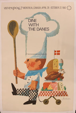 Link to  Dine with the Danes Poster ✓Denmark, 1967  Product
