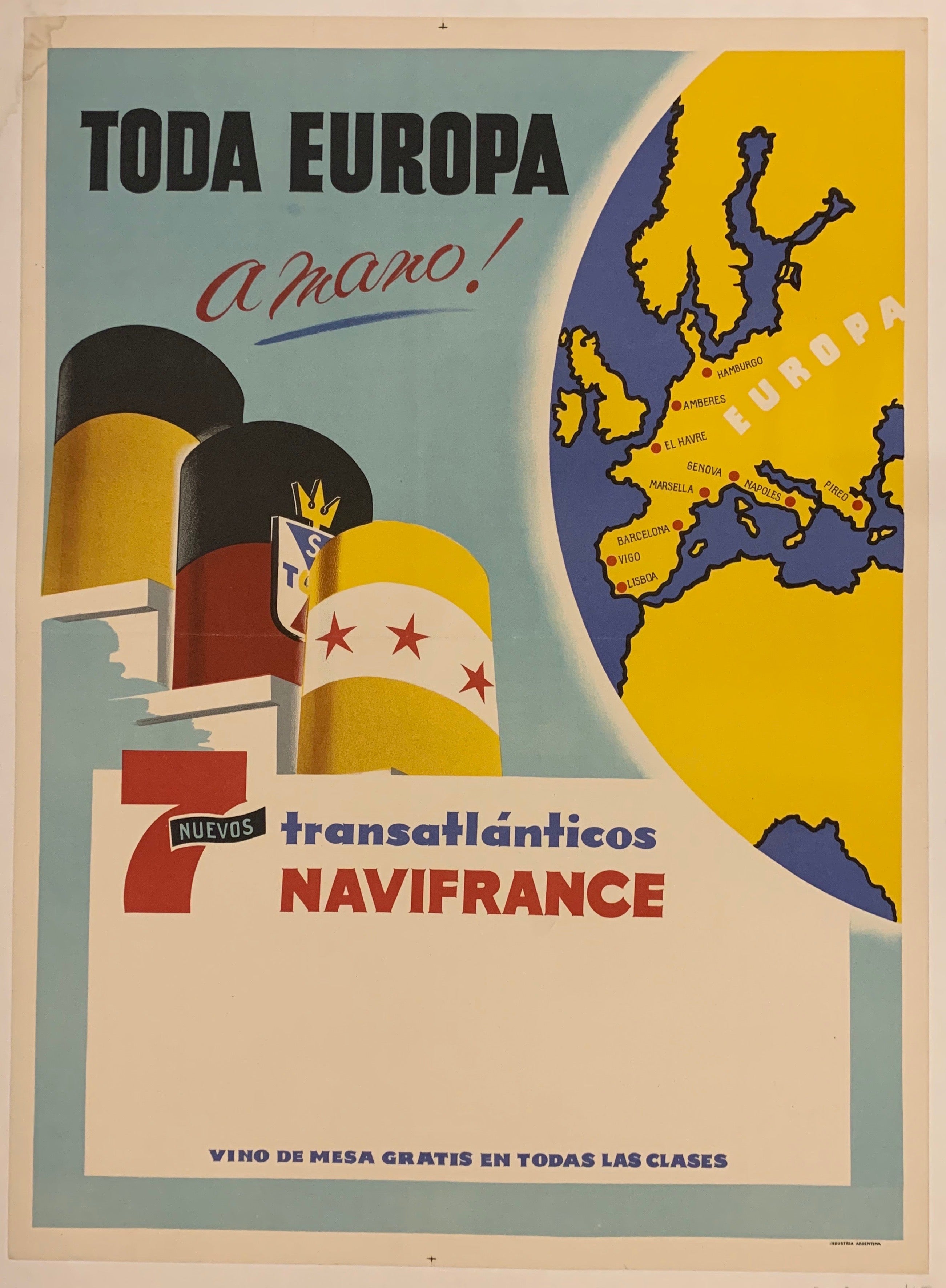 Europa Transatlánticos Navifrance Travel Posters ✓
