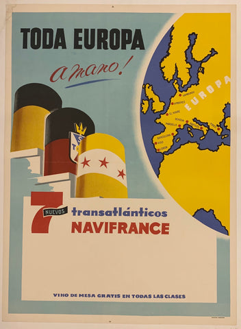 Link to  Europa Transatlánticos Navifrance Travel Posters ✓Spain, c. 1955  Product