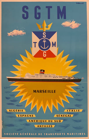 Link to  SGTM Marseille Travel Poster ✓France, c. 1960  Product