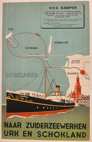 Link to  Naar Zuiderzeewerken Urk en Schokland Poster ✓The Netherlands, c. 1920  Product
