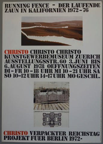 Christo's Running Fence in California Poster
