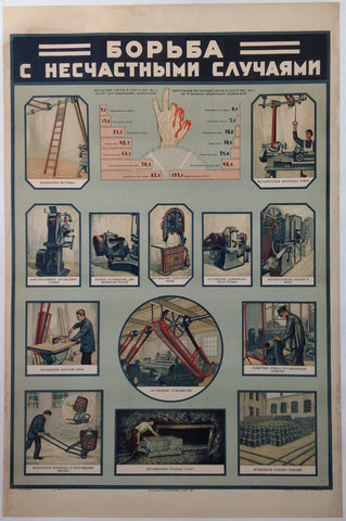 Link to  БОРЬБА С НЕСЧАСТНЫМИ СЛУЧАЯМИ "Struggle with Accident Cases"Russia, C. 1930  Product