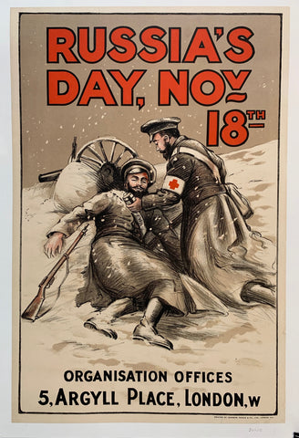Link to  Russia's Day Nov 18th - Organisation Offices 5, Argyll Place, London, WLondon, C. 1918  Product