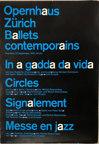 Link to  Opernhaus Zürich "Ballets contemporains"Switzerland, 1972  Product