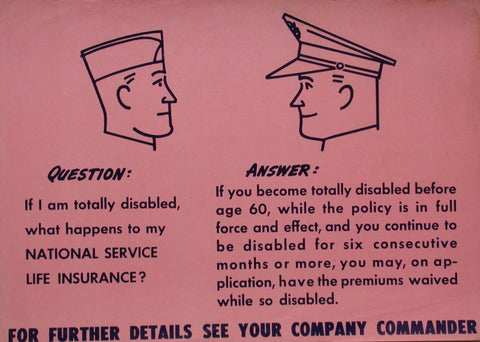 Link to  WW2 Insurance Question: "If I am-"USA, C.1939  Product