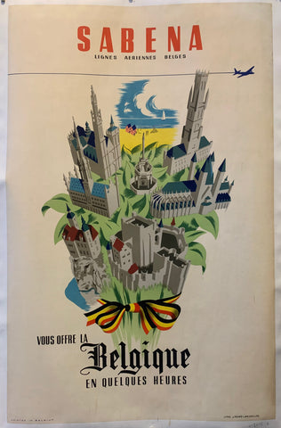 Link to  Sabena Travel Poster ✓Belgium, c. 1950s  Product