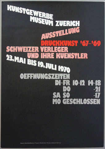 Link to  Druck Kunst Schweizer Verleger und ihre Kuenstler Kunstgewerbemuseum ZürichSwitzerland, 1970  Product