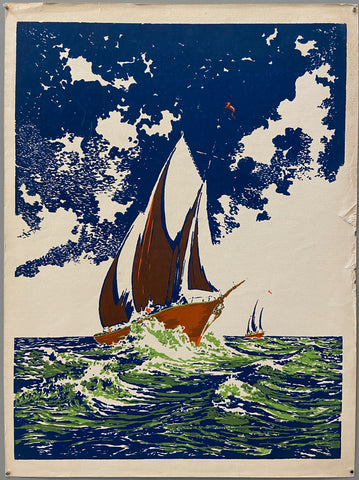 Link to  Sailboat on the Sea Unfinished PrintU.S.A, c. 1955  Product