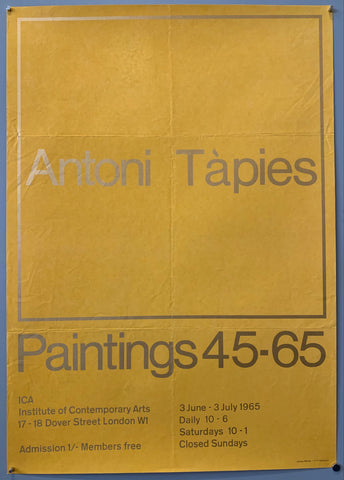 Link to  Antoni Tàpies PosterUK, 1965  Product