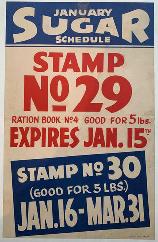 Link to  January Sugar Schedule Stamp No 29USA, C. 1917  Product