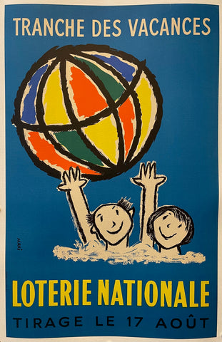 Link to  Loterie Nationale Tranche des Vacances Poster ✓France, c. 1960  Product