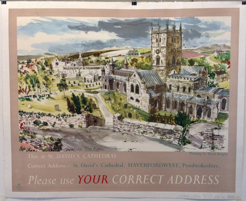 Link to  This is St. David's Cathedral. Correct Address: St. David's Cathedral, Haverfordwest, Pembrokeshire. Please use YOUR Correct Address.United Kingdom, C. 1955  Product