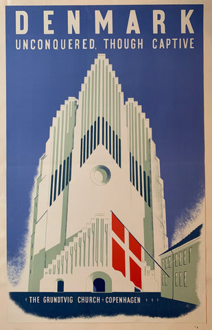 Link to  Denmark Unconquered, Though Captive PosterDenmark, 1940  Product