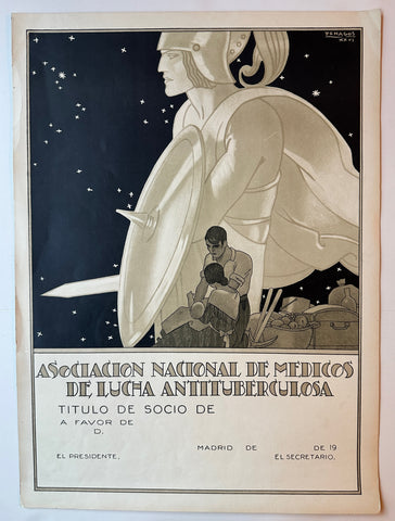 Link to  Asociación Nacional de Médico de Lucha Antituberculosa PosterSpain, c. 1920s  Product