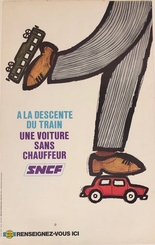 Link to  Une Voiture Sans Chauffeur SNCF Travel Poster ✓France, c. 1980  Product