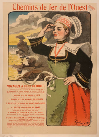 Link to  Chemins de Fer de l'Ouest Poster ✓France, 1901  Product