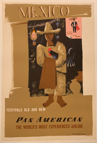 Link to  Mexico Pan American Poster ✓U.S.A, c. 1950  Product