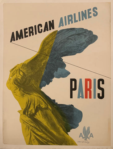 Link to  American Airlines Paris Poster ✓France, c. 1950  Product