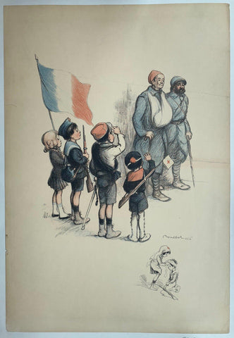 Link to  French Children Saluting PosterFrance, 1916  Product