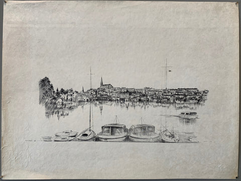 Link to  Sketch of a Port City PrintU.S.A, c. 1950  Product
