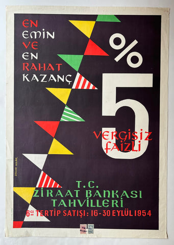 Link to  1954 Turkish Bank PosterTürkiye, 1954  Product
