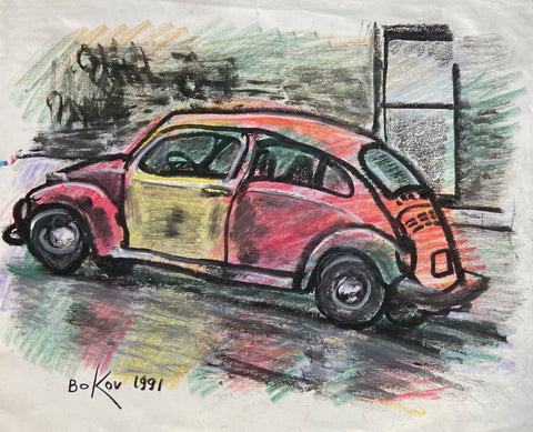 Link to  Car in the Street Konstantin Bokov Oil Stick DrawingU.S.A, 1991  Product