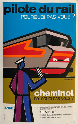 Link to  Pilote du Rail Cheminot Poster ✓France, 1974  Product