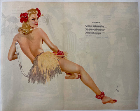 Pin Up Girl Vintage Pinup Girl Blond At Poster Print (36 x 54)