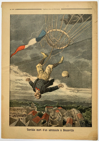 Link to  Le Petit Journal - "Terrible mort d'un aeronaute a Beuzeville"France, C. 1900  Product