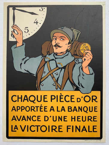 Link to  Chaque Pièce d'or Apportée à la Banque Avance d'une Heure La Victoire FinaleFrance, C. 1914  Product