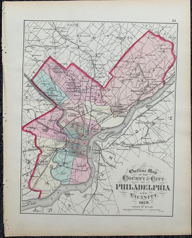 Link to  Outline Map of the County and City of PhiladelphiaU.S.A. C. 1872  Product