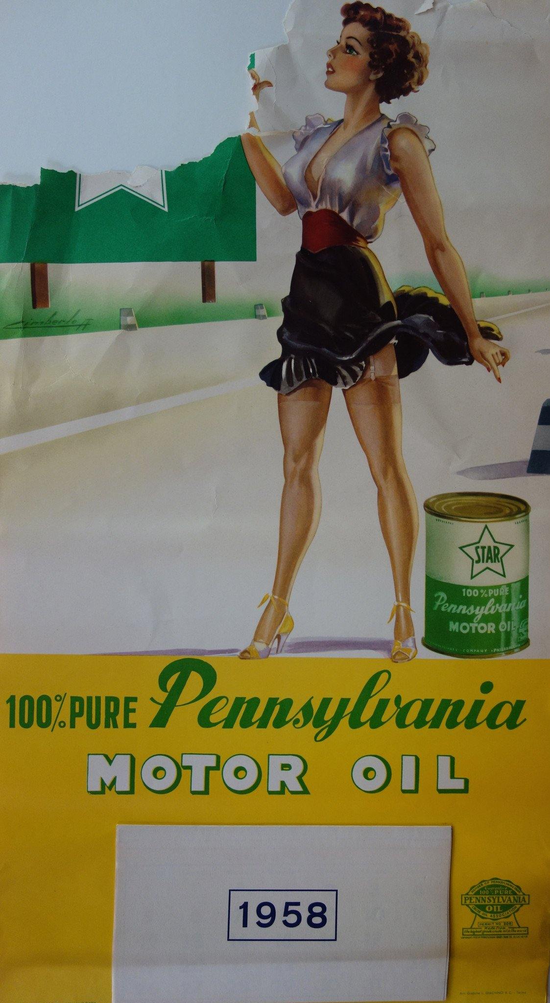 100% Pure Pennsylvania Motor Oil - Poster Museum